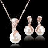 Set Collana + Orecchini con Perle in Oro Rosa - Emma e Gemma