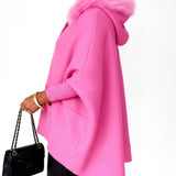 Carlotta - Poncho-Cape Rosa, Eleganza Calda