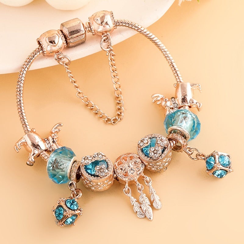 Bracciale in Argento Rosa e Zirconie Blu, immagine 2 - Emma e Gemma