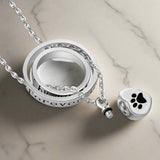 "Non Più Al Mio Fianco, Sempre Nel Mio Cuore" – Collana con Urna in Acciaio Inossidabile a Forma di Zampa, immagine 3 - Emma e Gemma