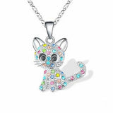 Collana con Gattini d'Argento e Zirconia Colorata, immagine 3 - Emma e Gemma
