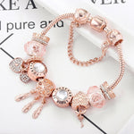Bracciale Dreamcatcher Rosa con Charms Inclusi in Argento Sterling - Emma e Gemma