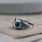 Anello Regolabile Gufo della Fortuna in Argento e Opale, immagine 3 - Emma e Gemma
