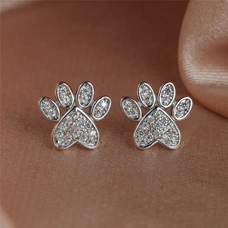 Orecchini a Perno in Zirconia Bianca – Design a Forma di Cuore, immagine 3 - Emma e Gemma