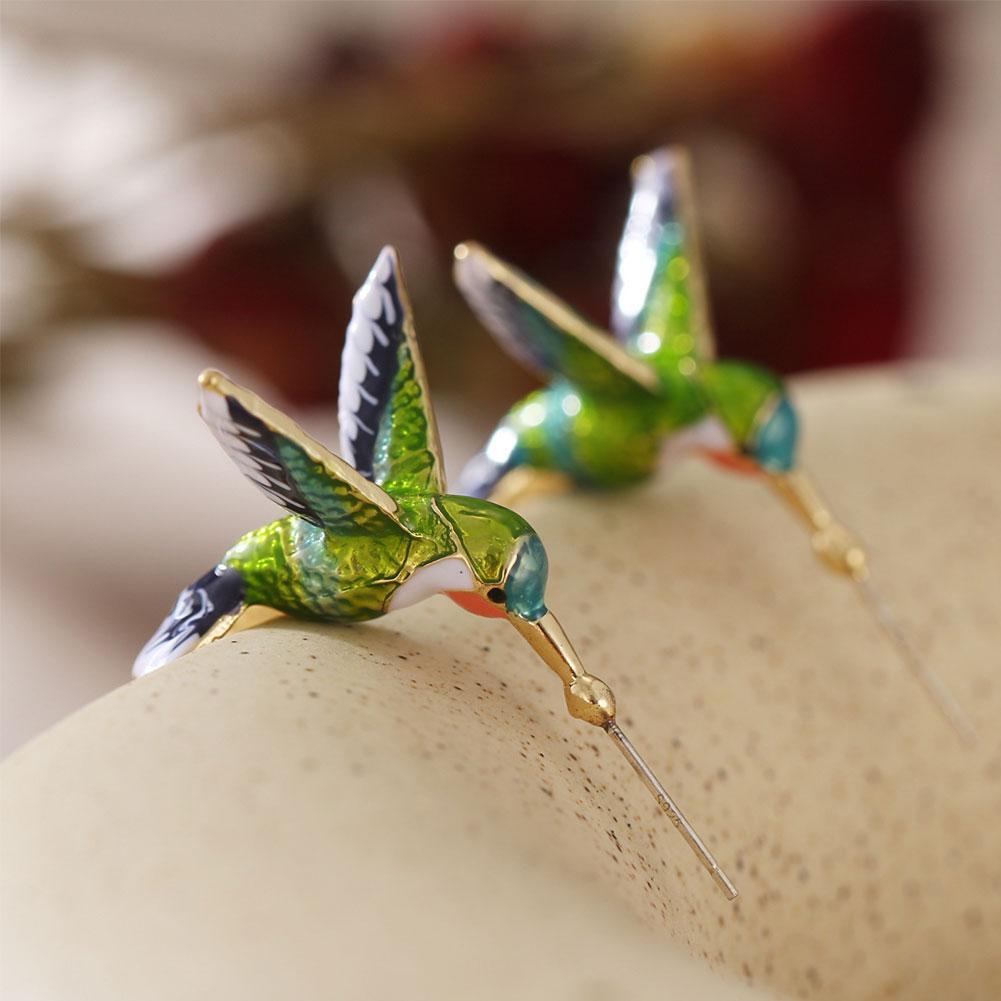 Orecchini Unici Creativi a Forma di Colibrì - Emma e Gemma