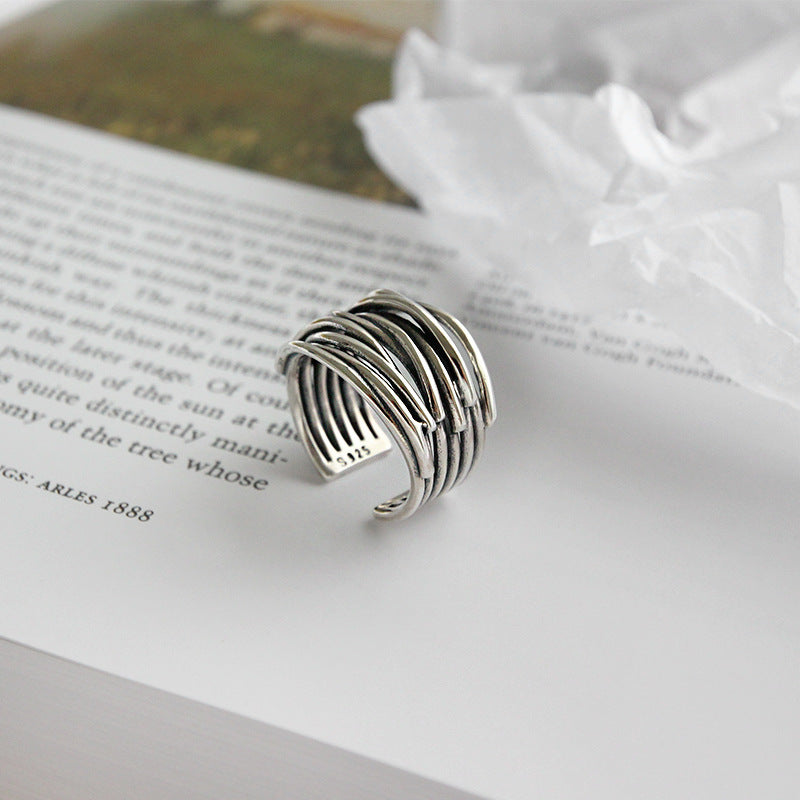 Anello a strati regolabile in argento sterling 925, immagine 5 - Emma e Gemma