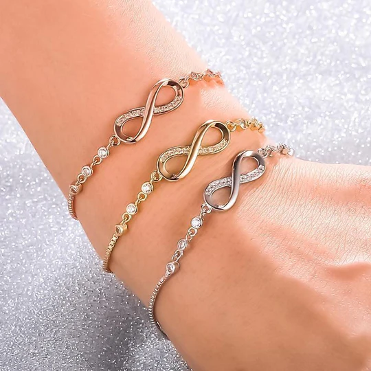 Bracciale Infinito Regolabile in Argento - Emma e Gemma