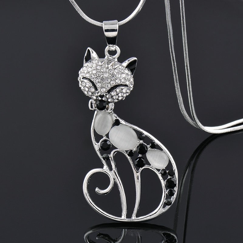 Collana Gatti d'Amore in Argento Sterling e Zirconia Incastonata - Emma e Gemma