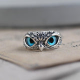 Anello Regolabile Gufo della Fortuna in Argento e Opale - Emma e Gemma