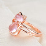 Anello per Gatti in Oro Rosa, immagine 3 - Emma e Gemma