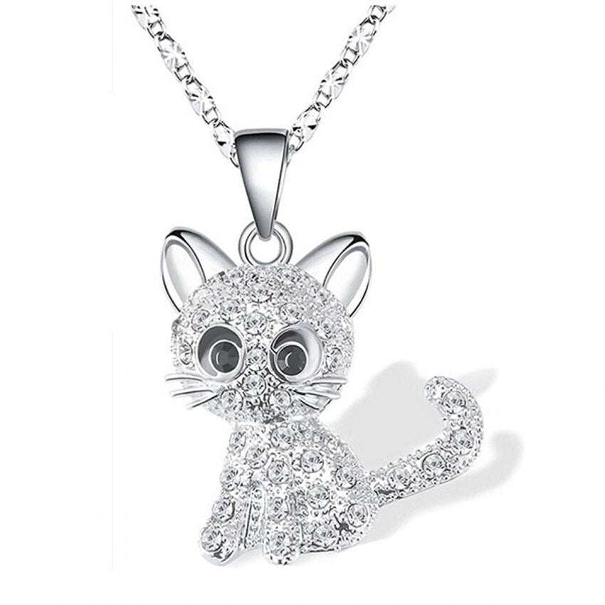 Collana con Gattini d'Argento e Zirconia Colorata - Emma e Gemma
