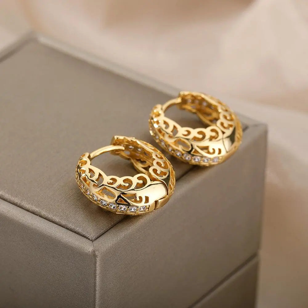 Orecchini Mandala Minimalisti in Oro - Emma e Gemma
