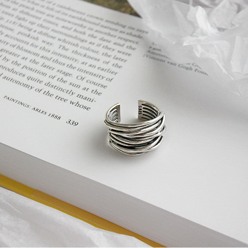 Anello a strati regolabile in argento sterling 925, immagine 4 - Emma e Gemma