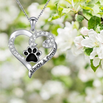 Collana a forma di Zampa di Cane – Design a Cuore in Acciaio Inossidabile con Zirconia, immagine 2 - Emma e Gemma