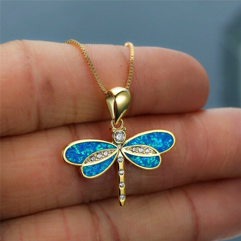 Collana a Libellula in Oro con Opale, immagine 6 - Kaja i Maja