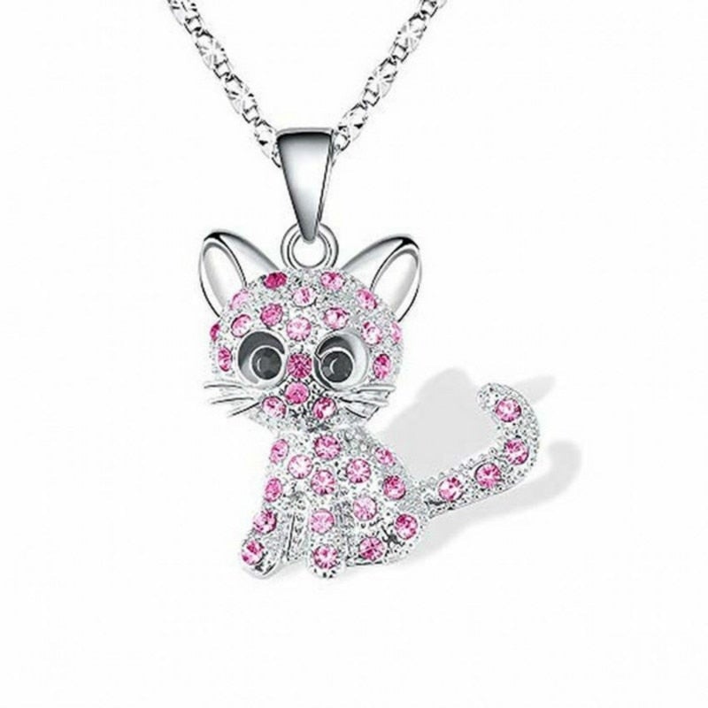 Collana con Gattini d'Argento e Zirconia Colorata, immagine 2 - Emma e Gemma