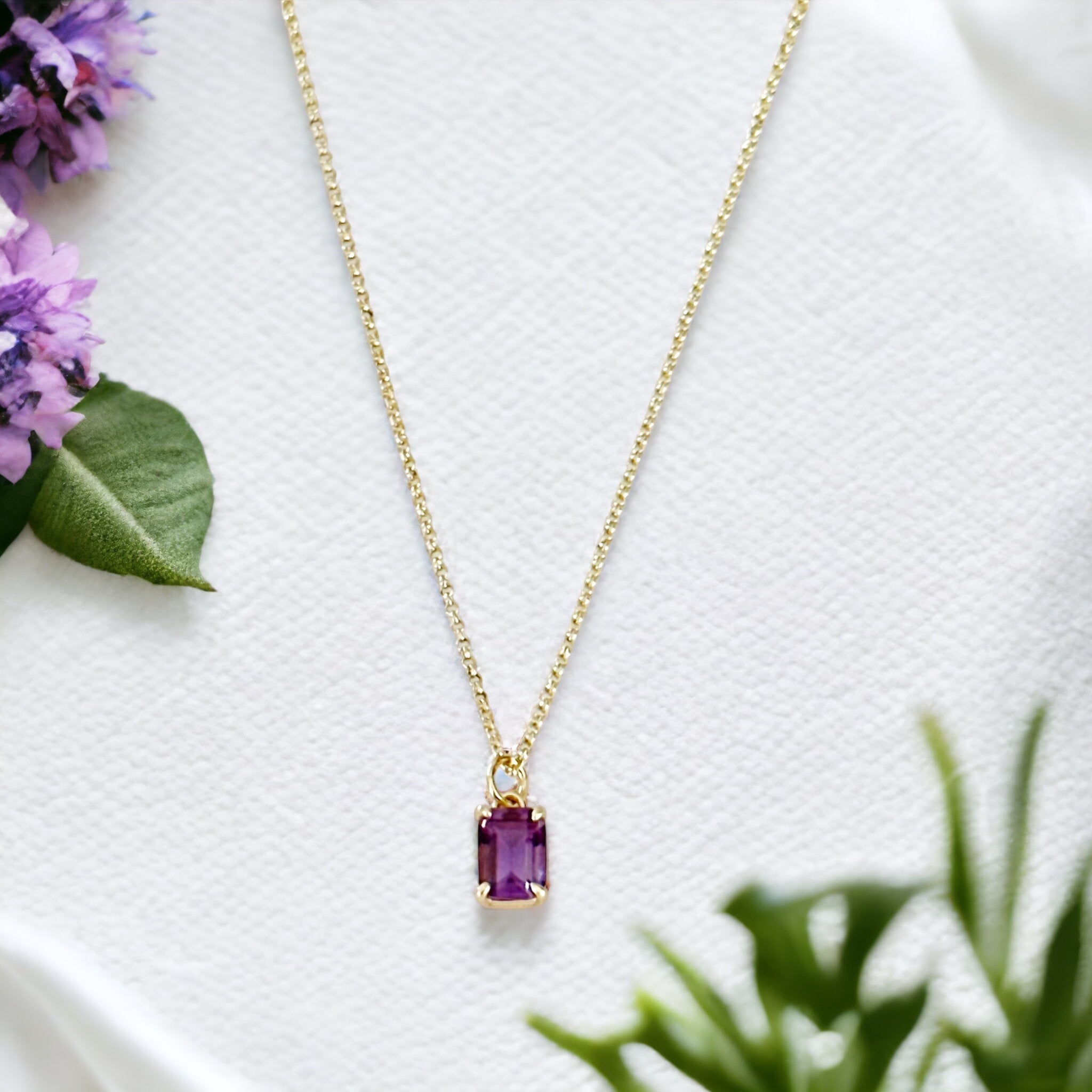 Collana Baguette in Ametista Violetta, immagine 3 - Emma e Gemma