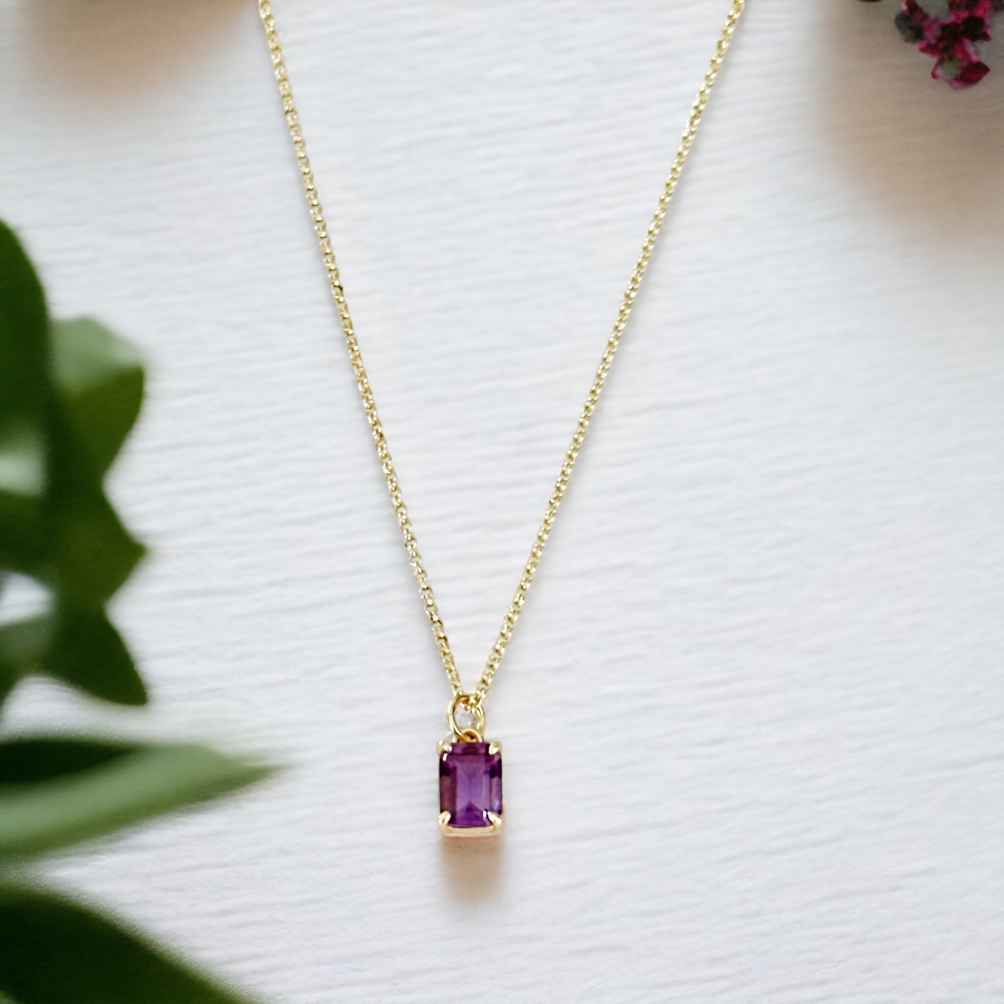 Collana Baguette in Ametista Violetta - Emma e Gemma