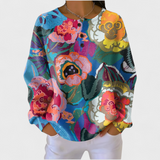 Ida - Pullover con grandi fiori colorati