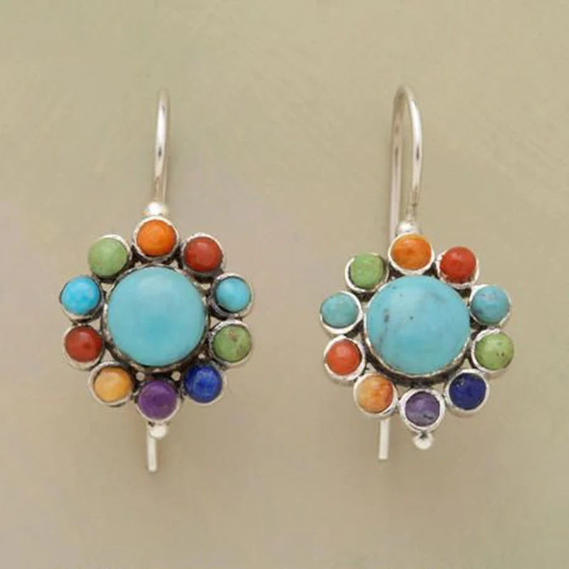 Orecchini Tondi in Turchese Multicolore - Emma e Gemma
