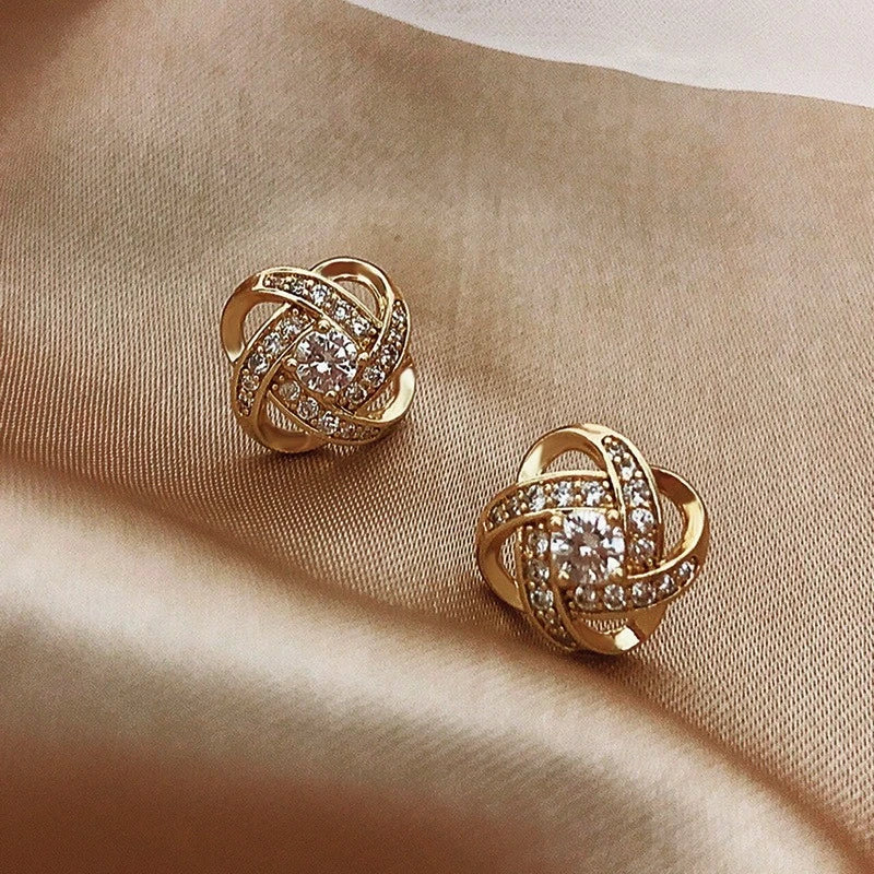 Orecchini a Sfera in Zirconia Dorati - Emma e Gemma
