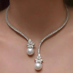 Collana elegante e lucida con perle in argento sterling - Emma e Gemma