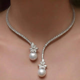 Collana elegante e lucida con perle in argento sterling - Emma e Gemma