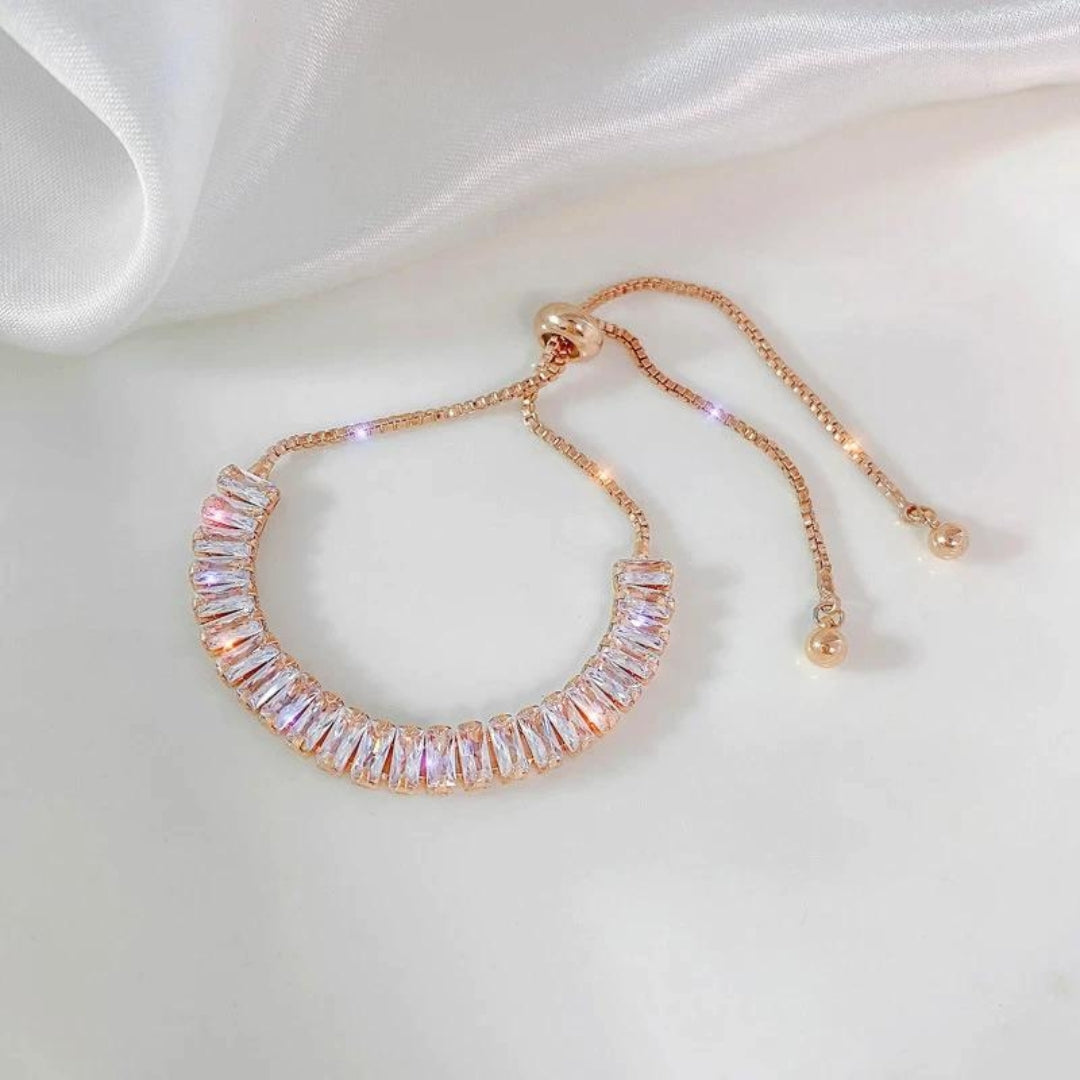 Bracciale in Zirconia Cubica Regolabile in Oro - Emma e Gemma