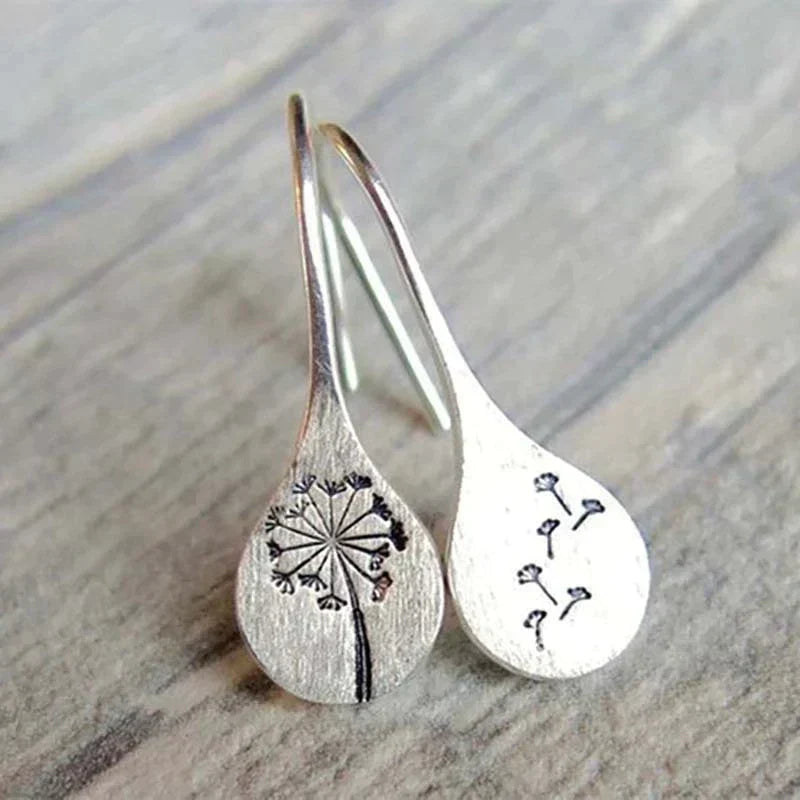 Orecchini in Argento Sterling 925 a Foglia di Dente di Leone - Emma e Gemma