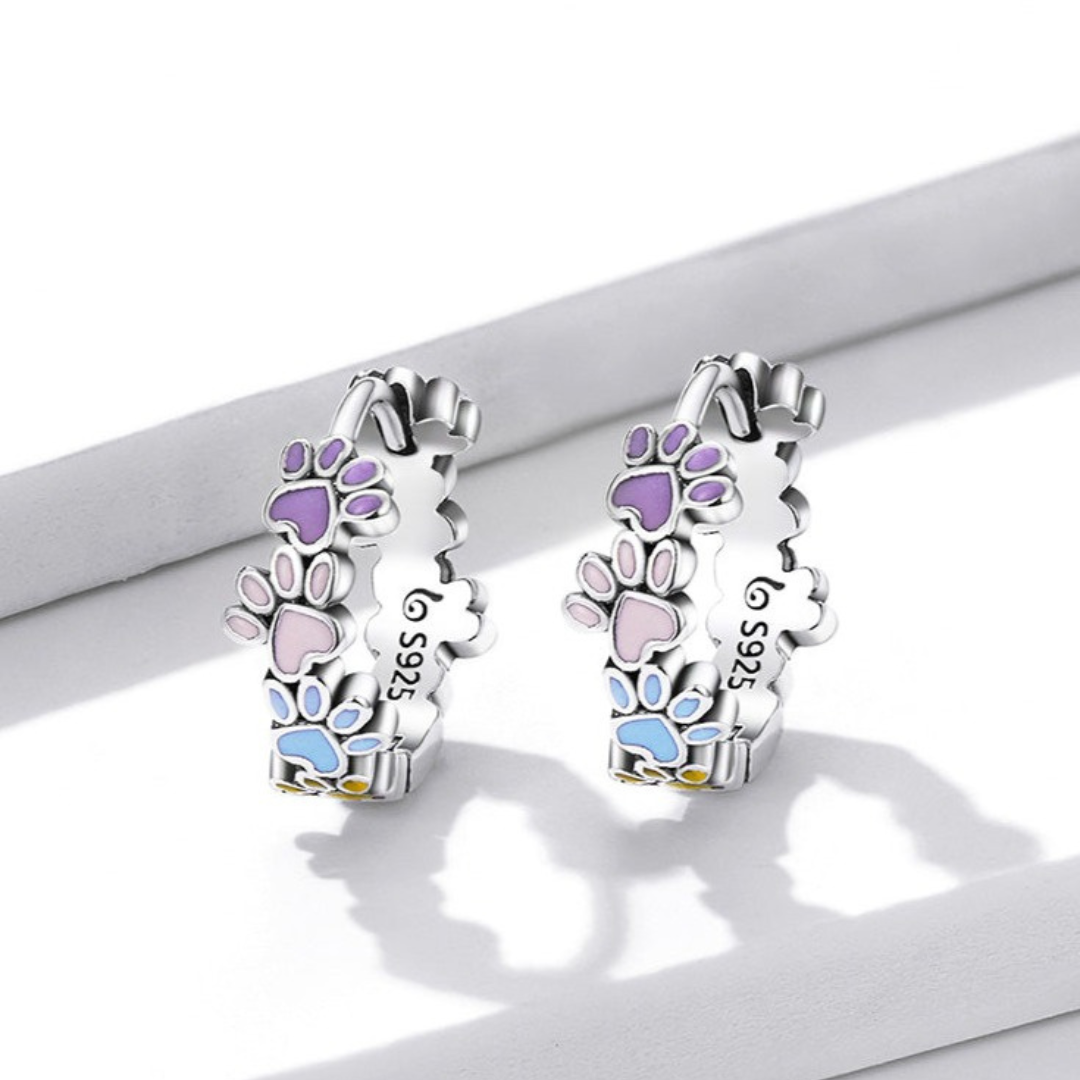 Orecchini Zampe Colorate in Argento Sterling, immagine 3 - Emma e Gemma