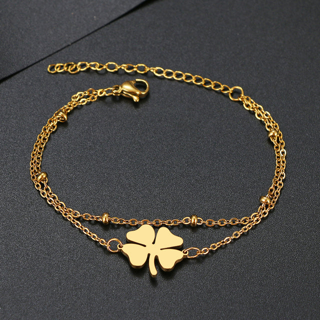 Bracciale Trifoglio in Oro e Argento - Emma e Gemma