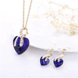 Set Collana + Orecchini dell'Amore con Zirconia Blu in Oro
