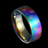 Anello in Acciaio Inossidabile con Impronta di Zampa Arcobaleno, immagine 2 - Emma e Gemma