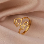 Anello Infinito Regolabile con Zampa – Acciaio Inossidabile, immagine 4 - Emma e Gemma
