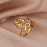 Anello Infinito Regolabile con Zampa – Acciaio Inossidabile, immagine 4 - Emma e Gemma