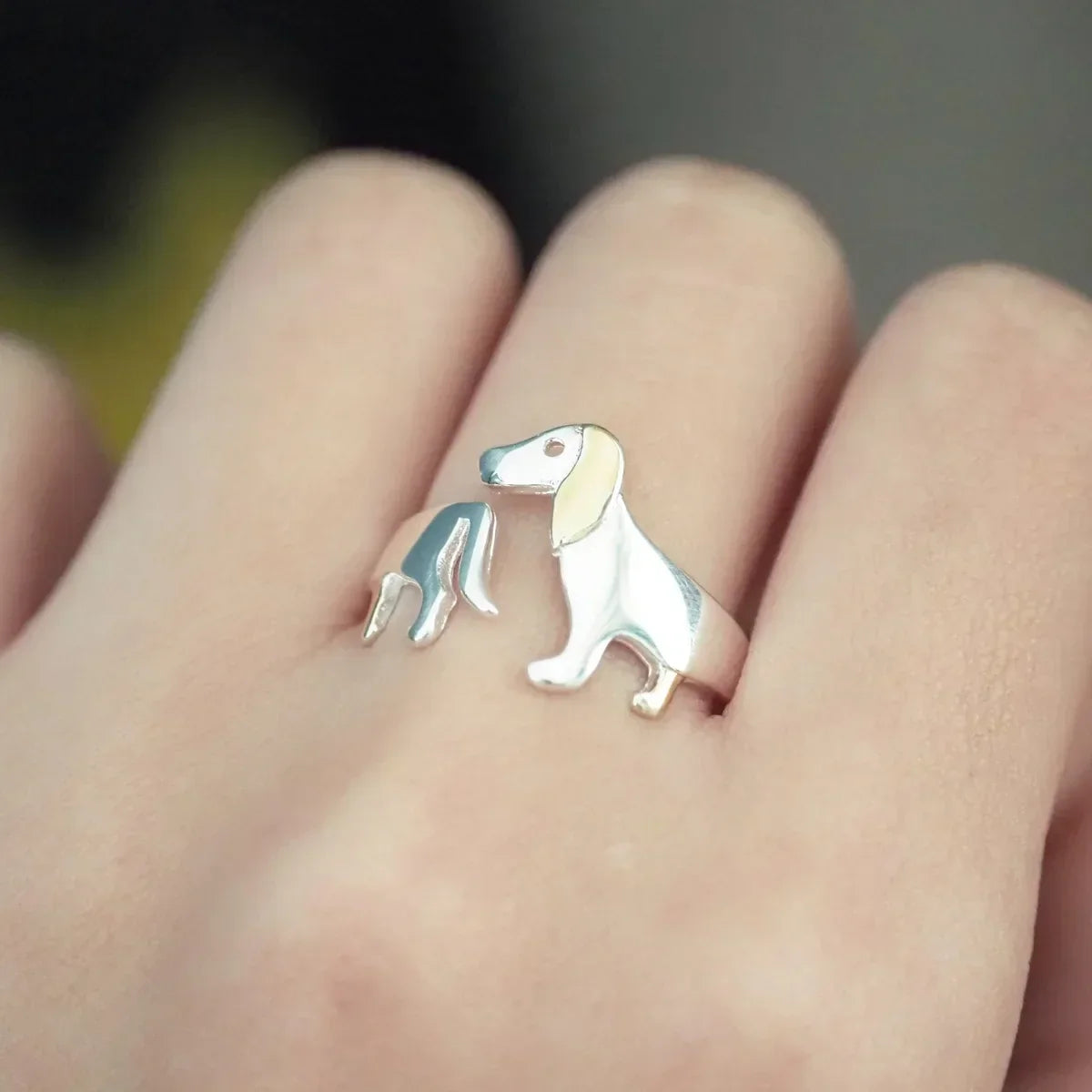 Anello in Argento Sterling 925 a Forma di Bassotto – Misura Regolabile, immagine 6 - Emma e Gemma
