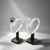 Anello Regolabile in Argento Sterling 925 – Design con Impronta di Mano e Zampa, immagine 2 - Emma e Gemma