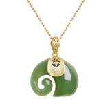 Collana con Pendente di Elefante in Giada Hetian – Catena Placcata in Oro 18K per Donne, immagine 7 - Emma e Gemma