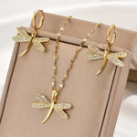 Collana in Gioielli con Libellula Dorata e Orecchini Bonus - Emma e Gemma
