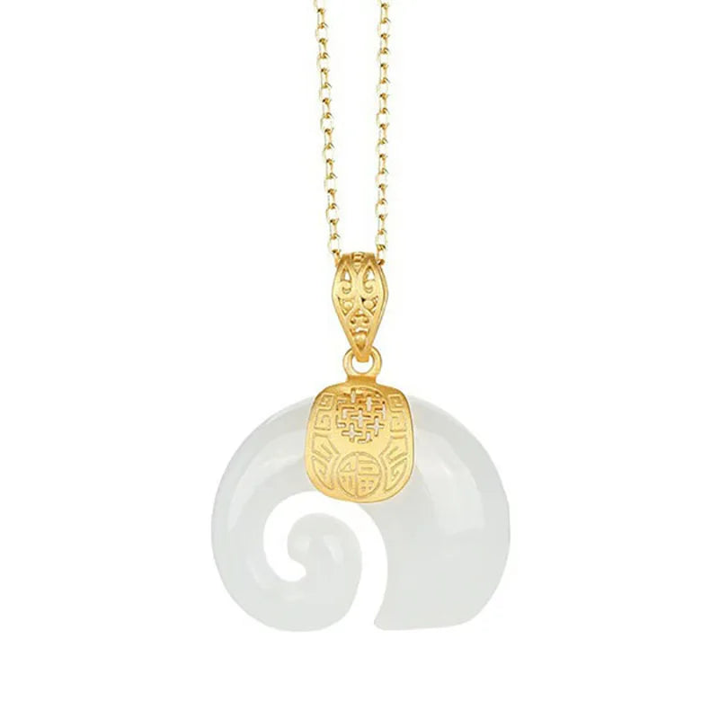 Collana con Pendente di Elefante in Giada Hetian – Catena Placcata in Oro 18K per Donne, immagine 8 - Emma e Gemma