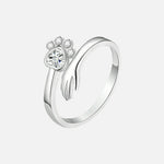 Anello Regolabile in Argento Sterling 925 – Design con Impronta di Mano e Zampa - Emma e Gemma