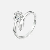 Anello Regolabile in Argento Sterling 925 – Design con Impronta di Mano e Zampa - Emma e Gemma