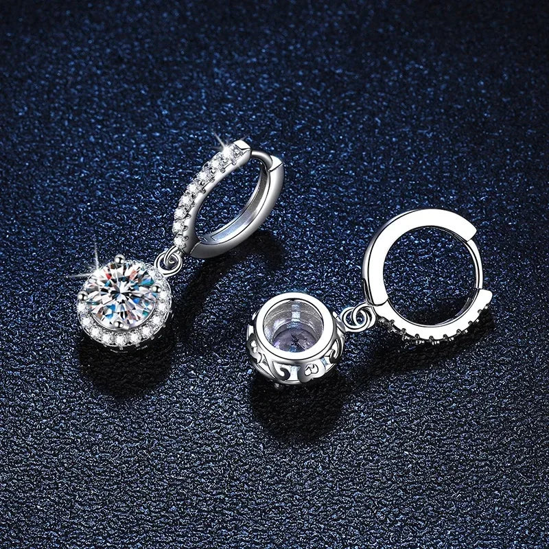 Orecchini in Moissanite da 1 Carato in Argento Sterling, immagine 4 - Emma e Gemma