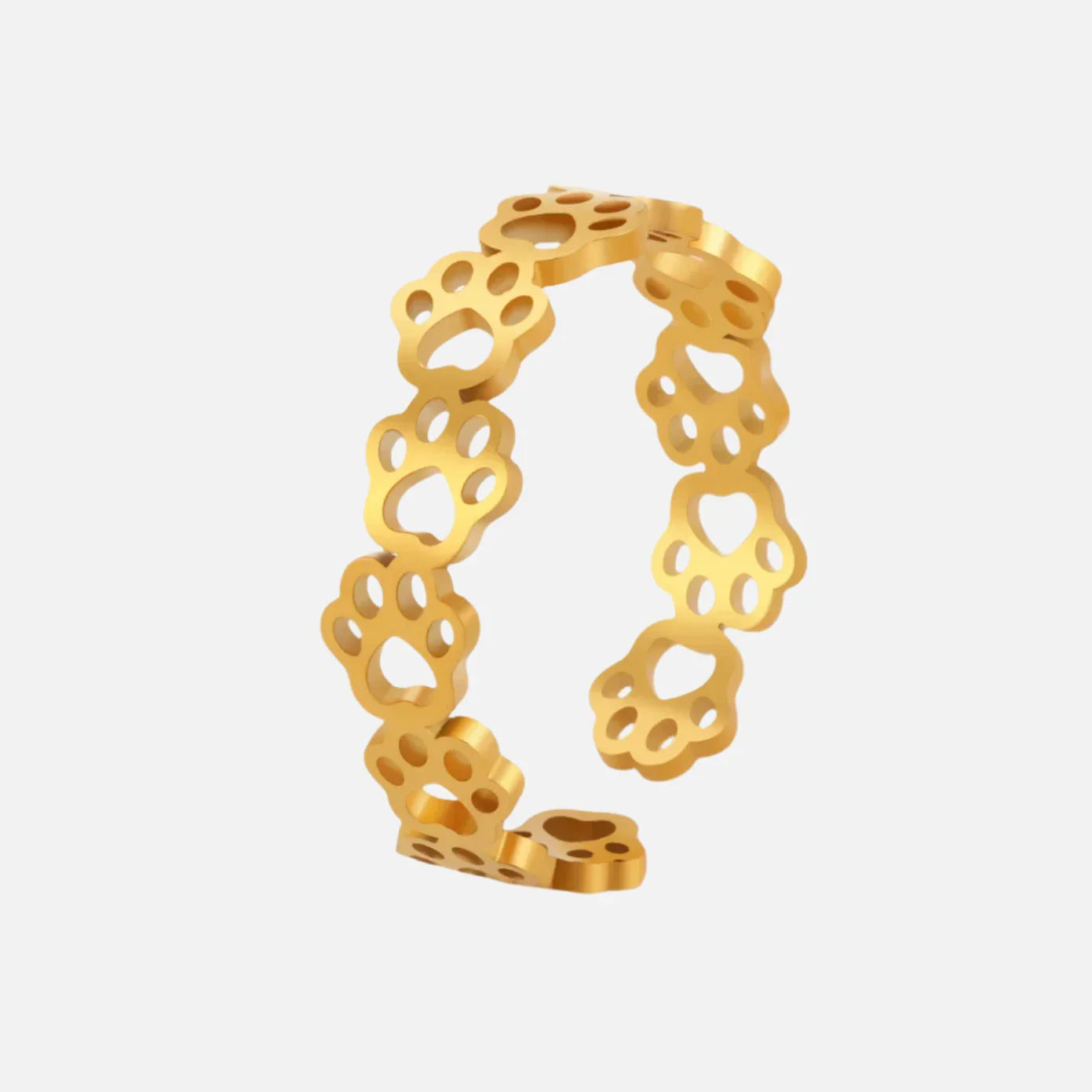 Anello Regolabile con Impronta di Zampa – Realizzato in Acciaio Inossidabile - Emma e Gemma
