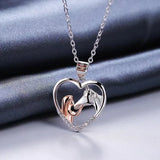 Bellissima Collana con Zircone a Forma di Cuore per Ragazza e Cavallo - Emma e Gemma