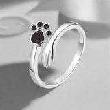 Anello Regolabile in Argento Sterling 925 – Design con Impronta di Mano e Zampa, immagine 3 - Emma e Gemma