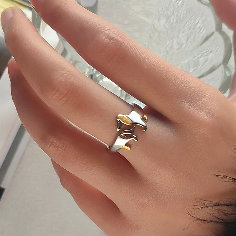 Anello in Argento Sterling 925 a Forma di Bassotto – Misura Regolabile, immagine 4 - Emma e Gemma