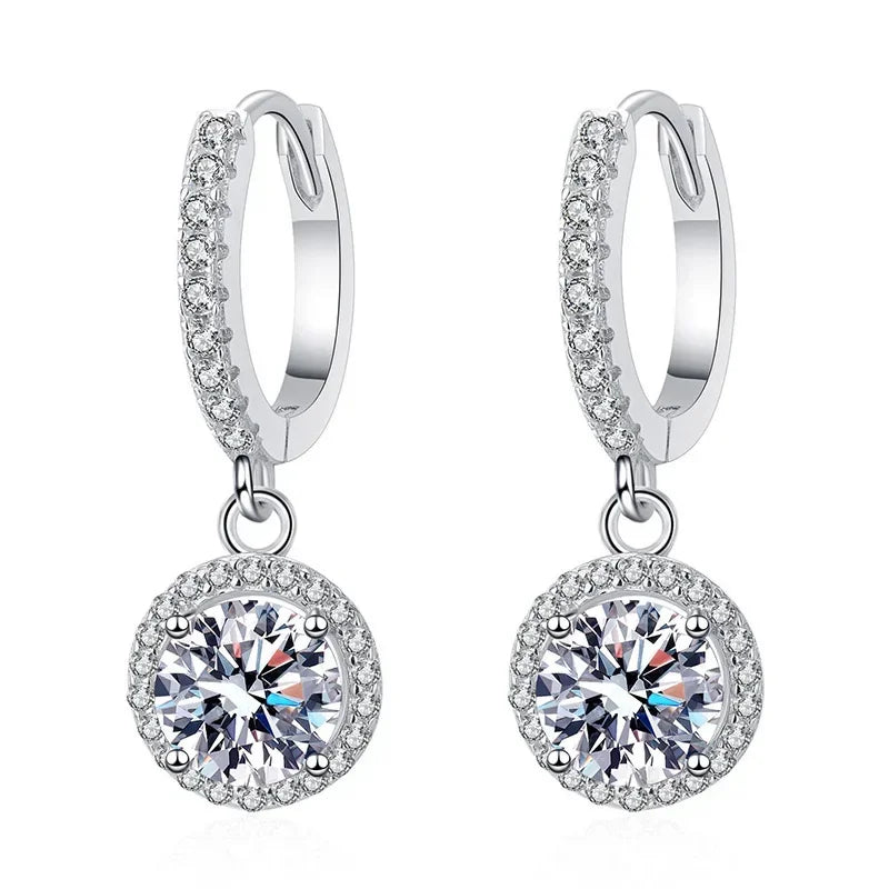 Orecchini in Moissanite da 1 Carato in Argento Sterling, immagine 2 - Emma e Gemma