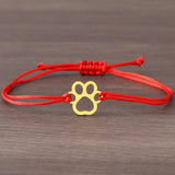 Braccialetto in Cordino con Impronta di Zampa – Design Regolabile Nero e Rosso, immagine 5 - Emma e Gemma