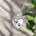 Collana Memoriale per Animali Domestici – Pendente a Forma di Cuore con Incisione di Zampa - Emma e Gemma